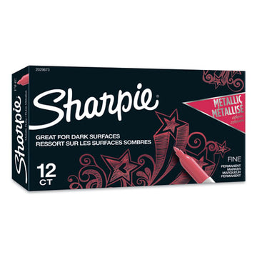 Sharpie® Metallic Fine Point Permanent Markers, Fine Bullet Tip, Red, Dozen freeshipping - TVN Wholesale